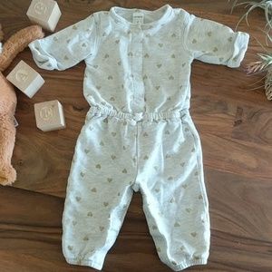 Carter's Metallic Gold Heart One Piece Romper 6M